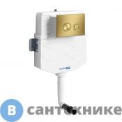 Встраиваемый смывной бачок WasserKRAFT Aller 10TLT.031.ME.MG01, кнопка смыва (матовое золото)