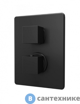 картинка Смеситель Paini 84PZ690TH Dax-R д/душа встраиваемый с термостатом, чёрный матовый PVD