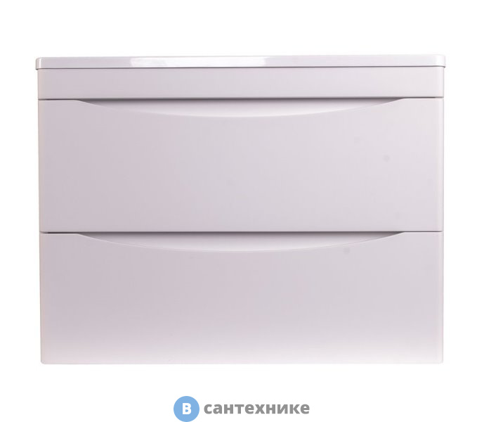 Тумба под раковину Style line Бергамо мини 70 (2 ящ.) Люкс антискрейтч белый, подвесная PLUS (2000565477000)