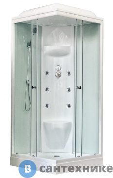 картинка Душевая кабина Royal Bath RB 80HP7-WT 800x800x2170 (белое/прозрачное)