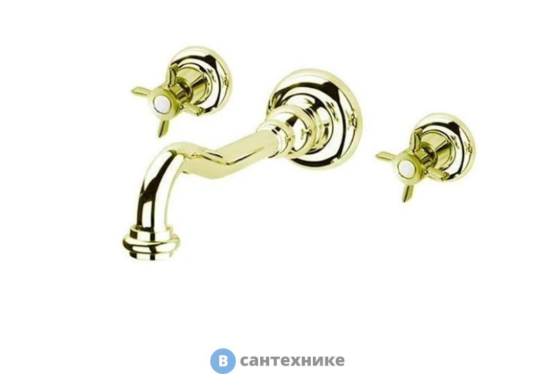 Смеситель Cezares LORD-BLS1-03/24 встраиваемый для раковины, золото