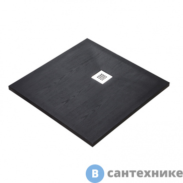 картинка Душевой поддон WasserKRAFT Dill 61T03 900*900*35, искусственный камень, чёрный матовый, без сифона