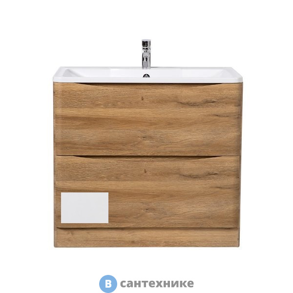 Тумба под раковину BelBagno 80 см ACQUA-800-2C-PIA-BL напольная с двумя выкатными ящиками, Bianco Lucido