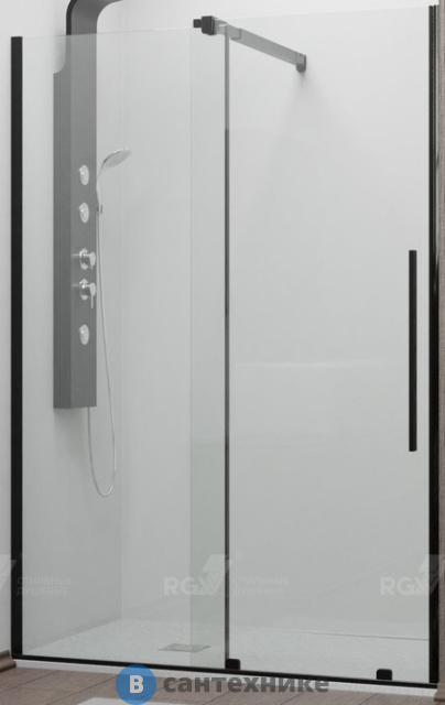 Душевая дверь RGW TO-18B чёрный/прозрачное/6 мм 100*195 (41071810-14)