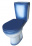 Унитаз-компакт ROSA Рио декор синий под кн/арм (бачок,+2ур. арм Уклад., п/п сиденье )