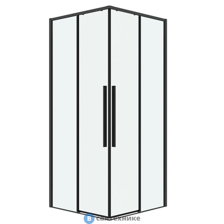 Душевое ограждение Grossman Galaxy 300.K33.01.1010.42.00 (100*100*195) квадрат, раздвиж, графит сатин, стекло прозрач., без поддона