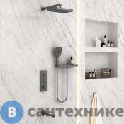 Душевой комплект Vincea VSFW-431T1RGM встраиваемый, термостатический, трехрежимный, вороненая сталь