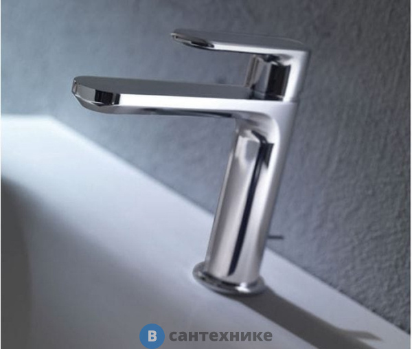 Смеситель CISAL LineaViva LV00051021 однорычажный для раковины на 1 отверстие с донным клапаном, хром