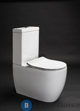 картинка Унитаз AXA Glomp 0201301 660х365 мм, безободковый, White Glossy, без бачка и сиденья