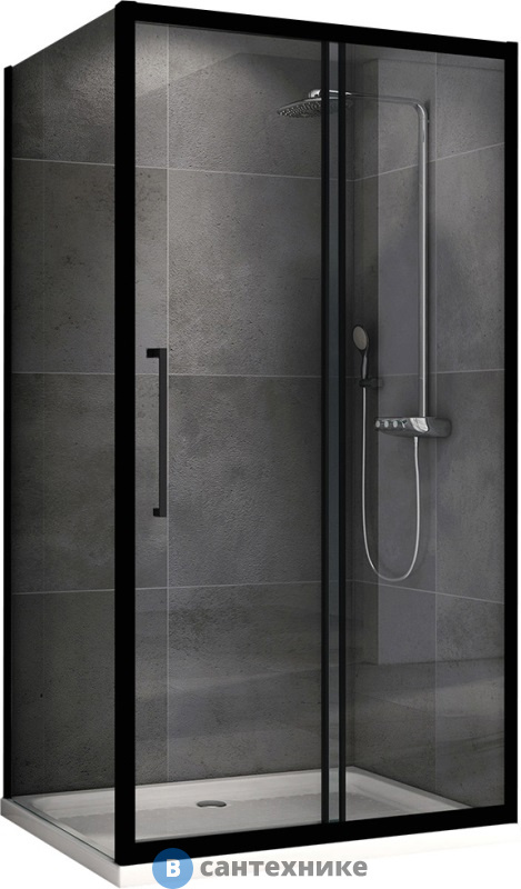 Душевой уголок ABBER Schwarzer Diamant AG30110BH-S60B 110*60*195, без поддона