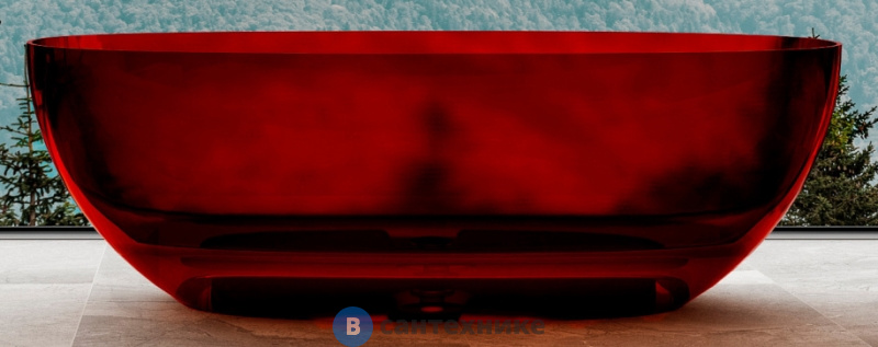 Ванна ABBER Kristall AT9703Rubin 170х75, прозрачная, красная