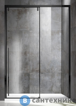 картинка Душевая дверь Vincea Lugano VDS-1L150CLB-1, 1500, черный, стекло прозрачное