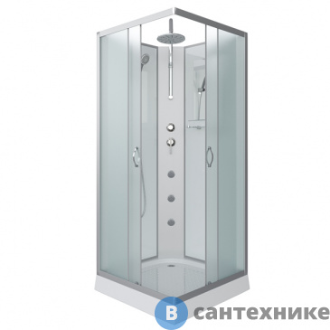 картинка Душевая кабина Niagara NG-1101-14BKTG (900х900х2100) низкий поддон, стекло матовое