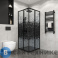 картинка Душевое ограждение Niagara Eco NG-1008-14Q BLACK (80х80х190) квадрат, раздвижное, черный, стекло мозаика