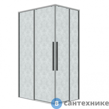 картинка Душевое ограждение Grossman Galaxy 300.K33.01.9080.10.02 (90*80*195) прямоугольник, раздвижн, хром, стекло шиншилла, без поддона