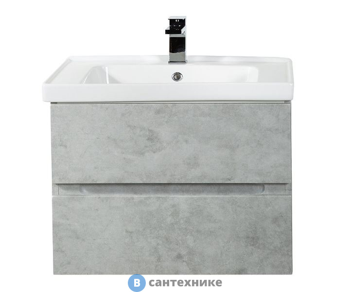 Тумба под раковину Art & MAX TECHNO AM-Techno-700-2C-SO-LS935 подвесная с двумя выкатными ящиками, бетон лофт натуральный