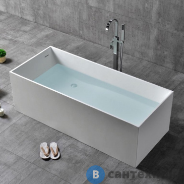 картинка Ванна ABBER Stein AS9642-1.8 из искусственного камня белая матовая