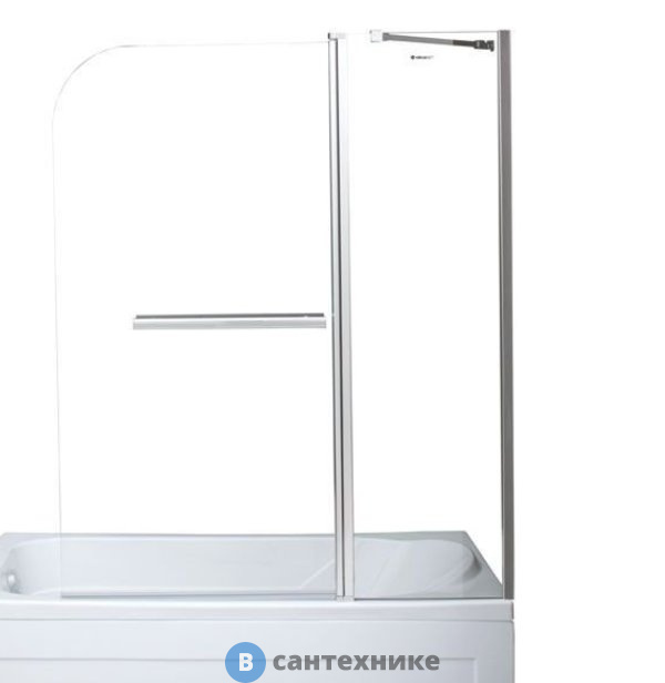 Шторка Aquanet SG-1200 для ванны 150*120(45+75), стекло 6 мм, прозр (209412)