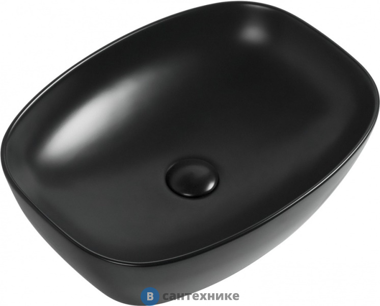 Раковина Aquanet FINE-1-MB керамическая накладная 500х380х140, чёрный матовый (273682)