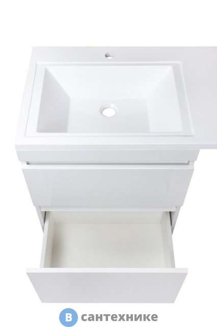 Тумба под раковину Style line Даллас 110, Люкс белая, напольная PLUS (2000949095776)