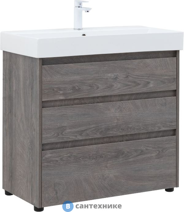 Тумба под раковину Aquanet Nova Lite 85 (SLIM SYNERGY) 3 ящ. дуб рошелье (302476)