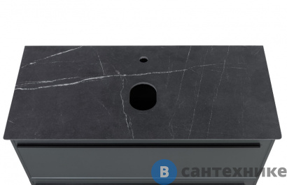 картинка Столешница La Fenice FNC-03-VS03-100-2 Granite Black Olive, Light Lappato 100 см, Чёрная, без отверстия под смеситель