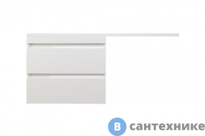 картинка Тумба под раковину Style line Даллас 150, 2 ящика, Люкс белая, подвесная PLUS (2000949236469)