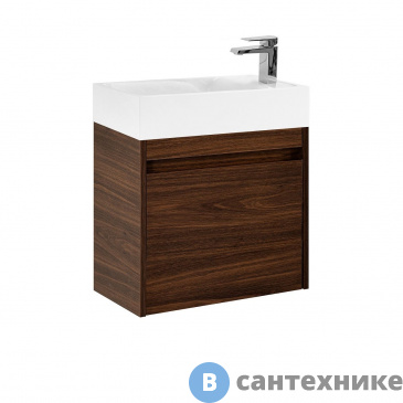 картинка Тумба под раковину Art & MAX FAMILY-M подвесная с одной распашной дверцей, Bourbon Oak, 500x270x500, Family-M-500-1D-SO-BO