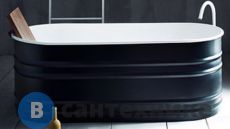 Ванна Agape Vieques из стали отдельностоящая 171x72.6x63.5 см, без опоры под спину, темно-серый (AVAS0911ZG), без сифона