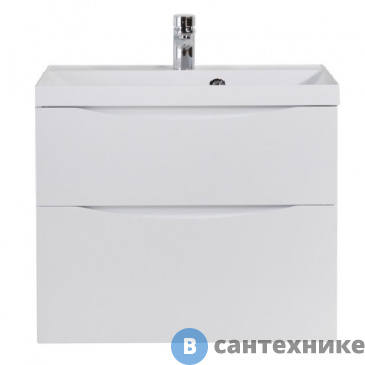 картинка Тумба под раковину BelBagno MARINO-H60 подвесная с двумя выкатными ящиками, Bianco Lucido, 800x450x600 (MARINO-H60-800-2C-SO-BL-P)