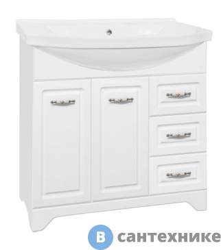 картинка Тумба под раковину Style line Олеандр-2 90 (3 ящика) белый (4650134471793)