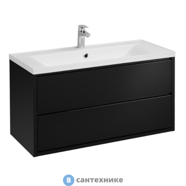 Тумба с раковиной Акватон Римини 80 new черный глянец / Айрис 80 (1A2267K3RN950)