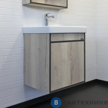 картинка Тумба Comforty Вена-55 дуб дымчатый с раковиной Адриана 55