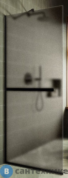 картинка Душевая перегородка в профиле MaybahGlass 1950*790 Стекло 8 мм Бронза матовая +Полотенцесушитель (MGD-728-6у)