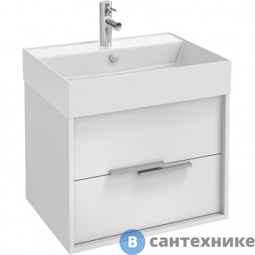 картинка Тумба под раковину Jacob Delafon VIVIENNE EB1666-J5-J5 60 см, корпус белый блестящий, фасад белый блестящий