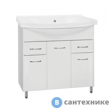 картинка Тумба под раковину Style line Стандарт № 26 - 90 (2 ящика) (4650134471991)