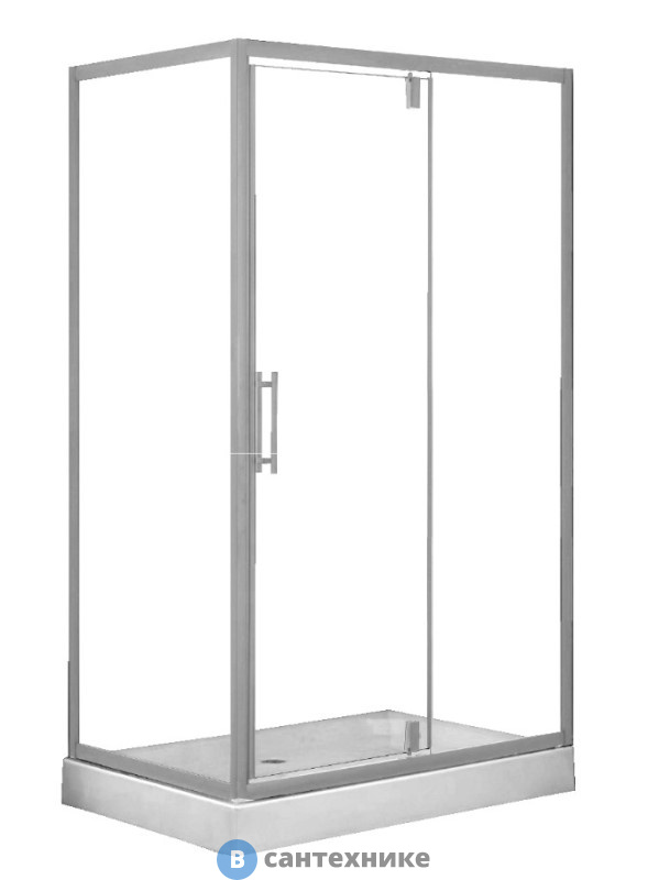 Душевой уголок Loranto CS-6128C 120*80*200 R/L с низким поддоном 13 см, прозрачное стекло, профиль хром