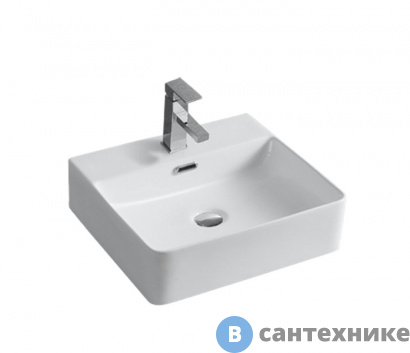 картинка Раковина Orange B04-405W накладная белая глянцевая, 420х410х130 мм