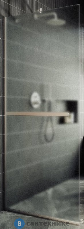 Душевая перегородка в профиле MaybahGlass 1950*790 Стекло 8 мм Сатин +Полотенцесушитель (MGD-731-5у)