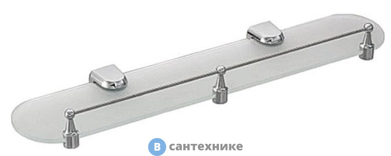 Полка WasserKRAFT Berkel K-6844 (К-6824) стеклянная металл, хромоникелевое покрытие, закаленное матовое стекло