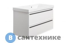 Тумба под раковину La Fenice Elba Twin Bianco 100 см белая матовая (FNC-01-ELB-B-100-2)