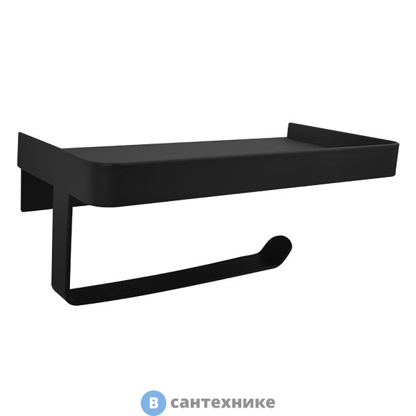 Бумагодержатель AZARIO ALTRE с полкой для телефона, чёрный матовый (AZ-688B)