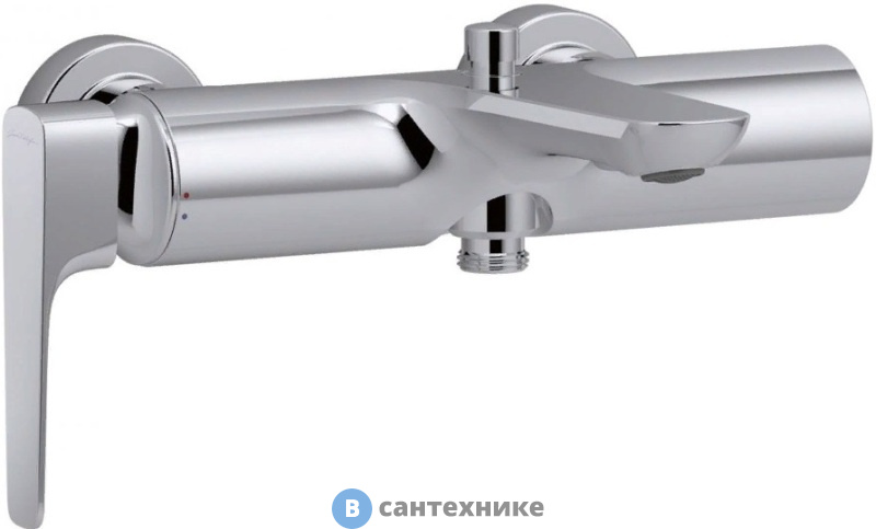Смеситель Jacob Delafon ALEO+ E72319-CP для ванны/душа (хром) автоматическая кнопка-переключатель