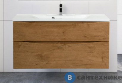 картинка Тумба под раковину BelBagno MARINO-H60 подвесная с двумя выкатными ящиками, Rovere Nature, 1100x450x600, MARINO-H60-1100-2C-SO-RN-P