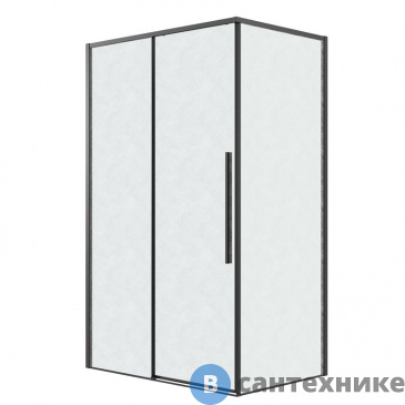 картинка Душевое ограждение Grossman Galaxy 120.K33.01.1490.21.02 (140*90*195) черный матовый, стекло шиншилла, без поддона