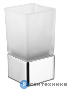 картинка Стакан AZARIO RINA стеклянный настольный, хром (AZ-130B)