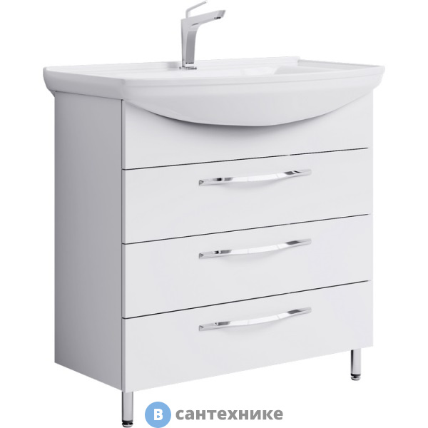 Тумба под раковину Aqwella ALLEGRO 86,5 Agr.01.08/3 (напольная, белый)