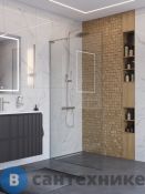 Душевая перегородка BelBagno UNO-L-1-TB-90-C-Cr универсальная с односторонним входом, стекло прозрачное, профиль хром, 900x2000 мм