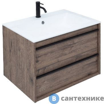 картинка Тумба под раковину Aquanet Lino 60 Дуб Веллингтон (253910)