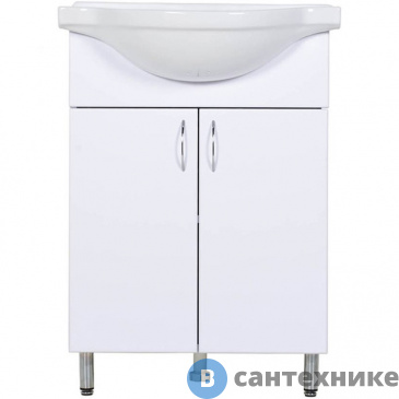 картинка Тумба Orange Лайт LA-60TUW+RA напольная с раковиной, белый